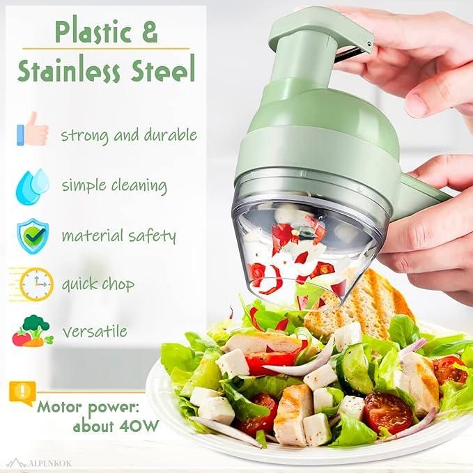 4 in 1 Portable Electric Vegetable Cutter Set.