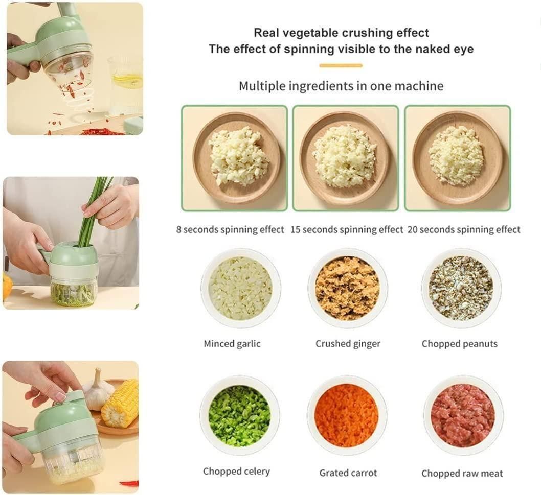 4 in 1 Portable Electric Vegetable Cutter Set.