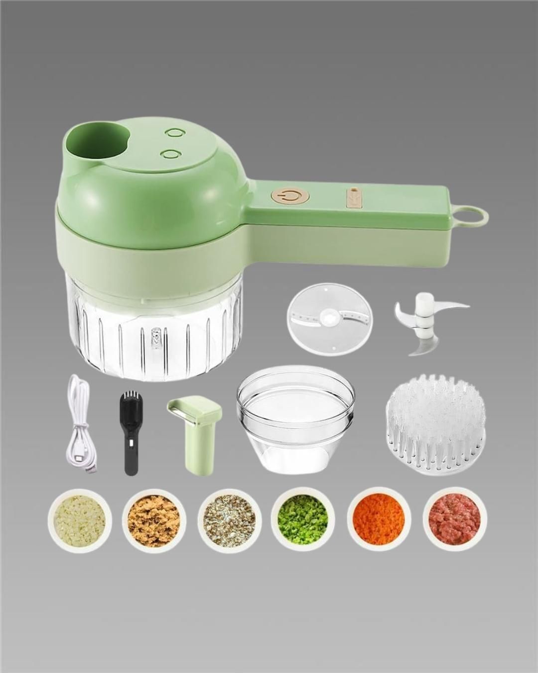 4 in 1 Portable Electric Vegetable Cutter Set.