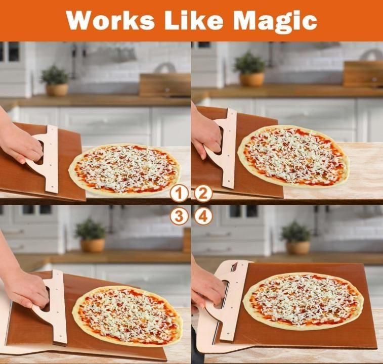 Wooden Pizza Paddle with Smooth Handle.